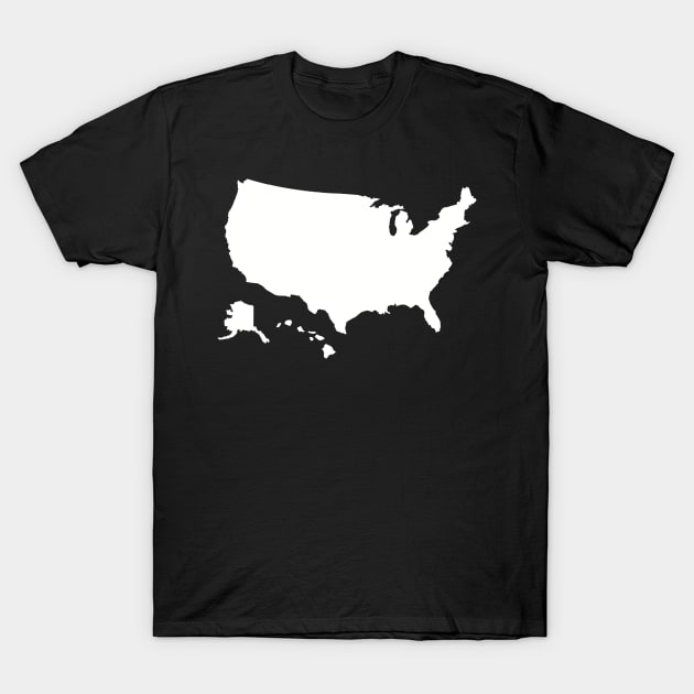 USA map Hawaii Alaska T-Shirt by Designzz